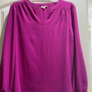 Beautiful purple long d at peeve v neck top